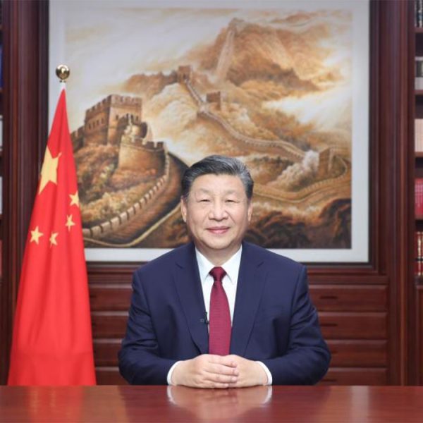 Chinese President Xi Jinping delivers a New Year message via China Media Group and the Internet on the evening of Sunday 31st December 2023 in Beijing to ring in 2024.