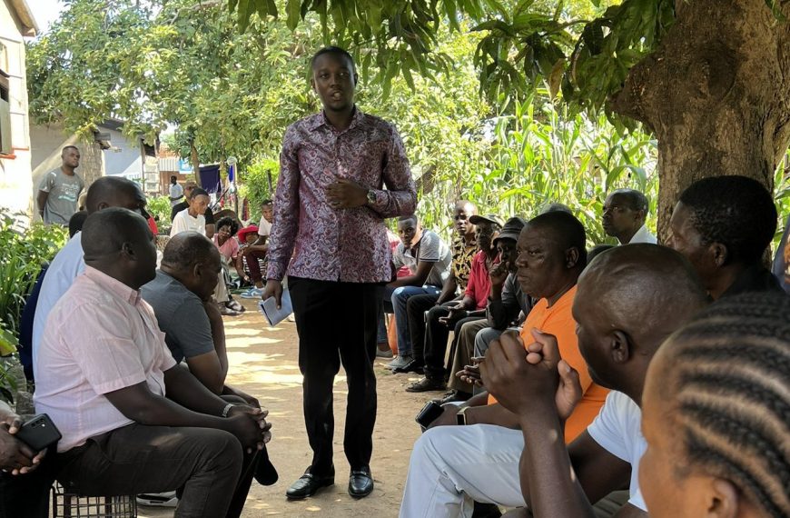 Norton member of parliament Richard Tsvangirayi speaking to members of the Citizens Coalition for Change (CCC) in Norton on 28th January 2024.