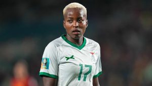 Home 6 Zambian striker, Racheal Kundananji in action for the national team recently.