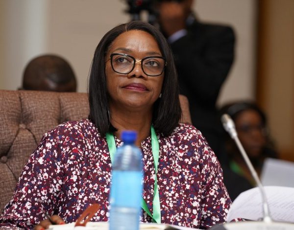 Home 126 Zambia's Health Minister Sylvia Masebo following proceedings at a press conference in Lusaka recently.