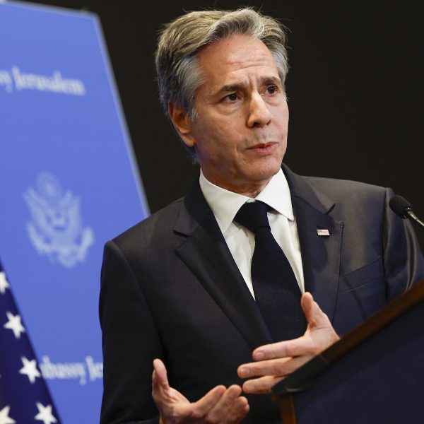 Home 19 U.S. Secretary of State Antony Blinken answers questions during a press conference in Tel Aviv, Israel, Tuesday, Jan. 9, 2024. (Evelyn Hockstein/Pool Photo via AP)