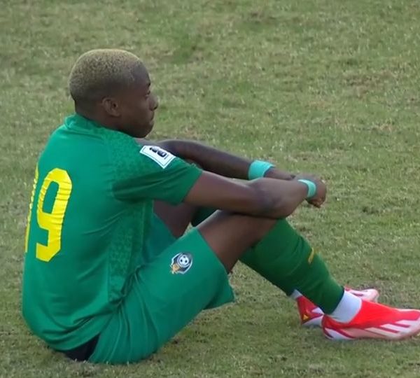 Home 155 Zimbabwe player Tawanda Maswanhise looks dejected after the 2026 FIFA World Cup qualifiers match against Lesotho. The Warriors lost 0-2 to Lesotho.