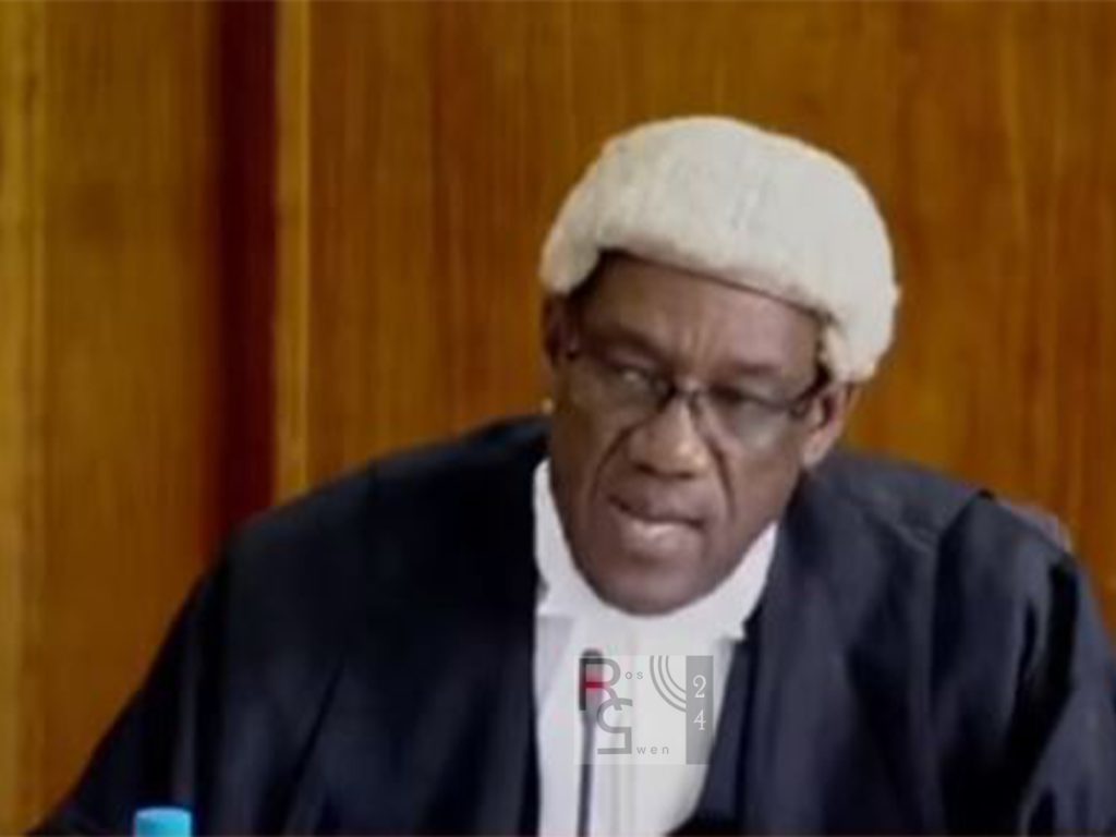 Constitutional Court Deputy President Anold Shilimi delivers a landmark ruling on Tuesday 10th December 2024 on the eligibility of former President Edgar Lungu for future elections in Lusaka, Zambia.