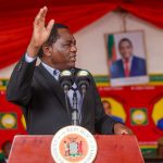 Zambian President Hakainde Hichilema addresses a UPND party rally in Lusaka in December 2024.