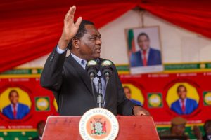 Home 5 Zambian President Hakainde Hichilema addresses a UPND party rally in Lusaka in December 2024.