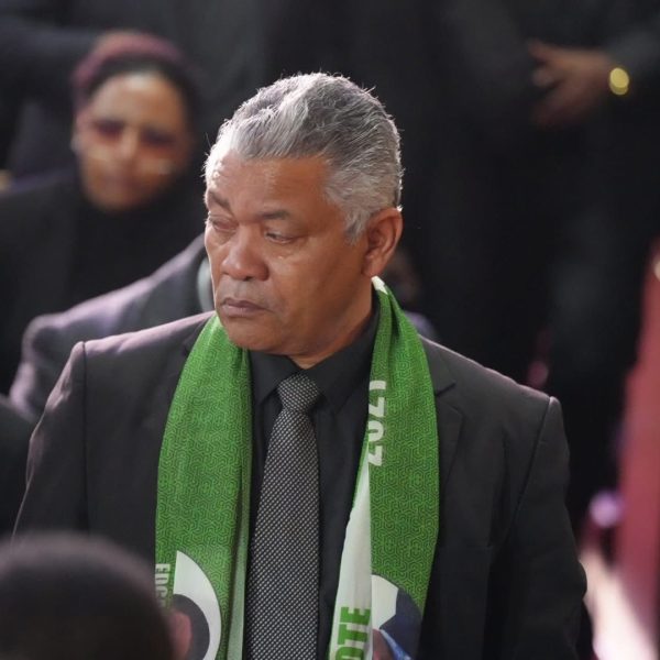 Home 2 Patriotic Front interim President Given Lubinda at the memorial service of the late former Zambian president Edgar Lungu on 10th June 2025 in Pretoria, South Africa.