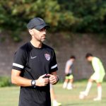 Montenegro coach Predrag Jaredic conducts training for Chinese Super League side Qingdao Hainlu FC Under 21 side.