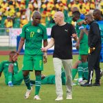 Zimbabwe coach Michael Nees and Knowledge Musona at the Alassane Ouattara Ebimpé Olympic Stadium in Ivory Coast on Friday after the 2026 FIFA World Cup Group C qualifier between Benin and Zimbabwe.