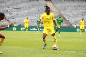 Zimbabwe Warriors player Tawanda Chirewa in action during the 2026 FIFA World Cup Group C qualifier between Zimbabwe and Rwanda at Orlando Stadium in South Africa on Tuesday 9th September 2025.