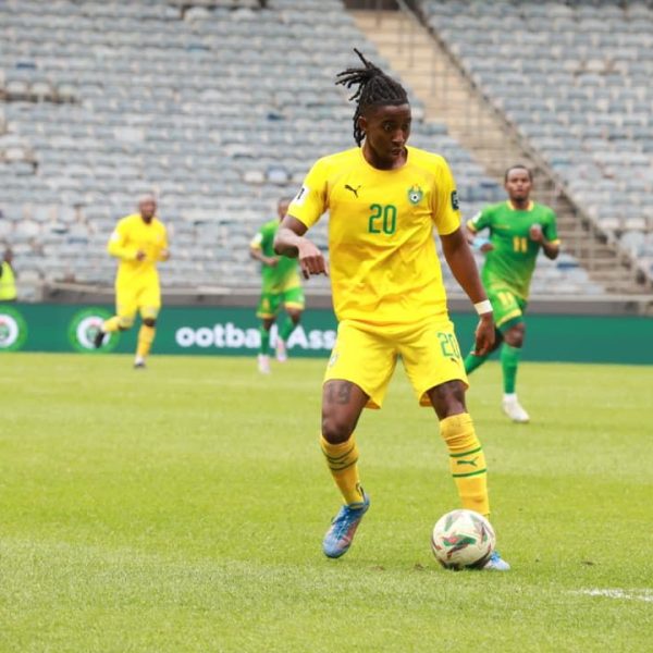 Home 162 Zimbabwe Warriors player Tawanda Chirewa in action during the 2026 FIFA World Cup Group C qualifier between Zimbabwe and Rwanda at Orlando Stadium in South Africa on Tuesday 9th September 2025.