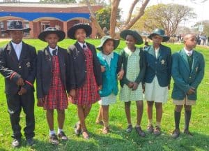 Pupils at Dudley Hall Primary School in Norton, Zimbabwe pose for the picture during a school event for parents.